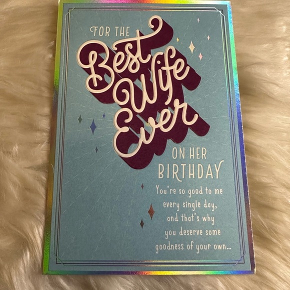 🧡10/$10 Elegant Blue and Purple Birthday Card for Wife - Picture 1 of 4